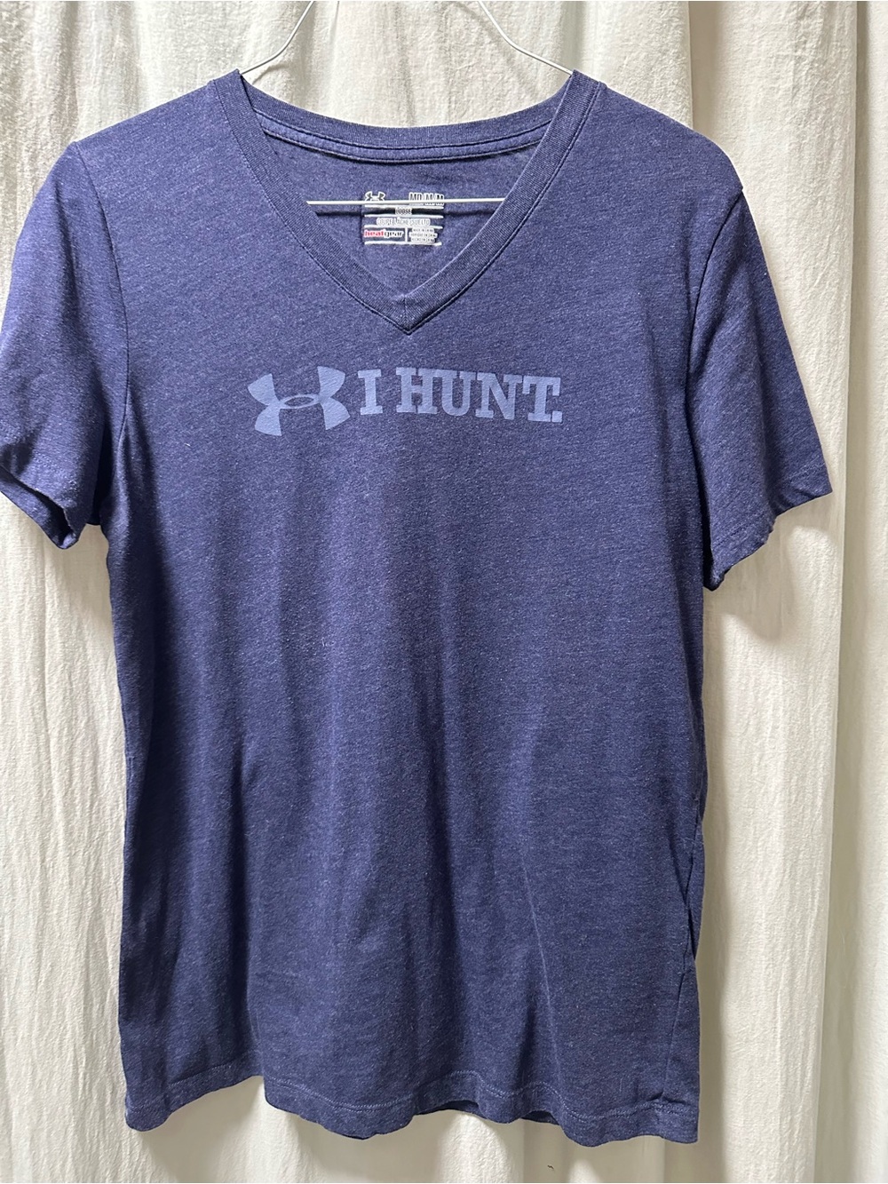 Under Armour Navy Heather V-Neck 'I HUNT' Short Sleeve Tee